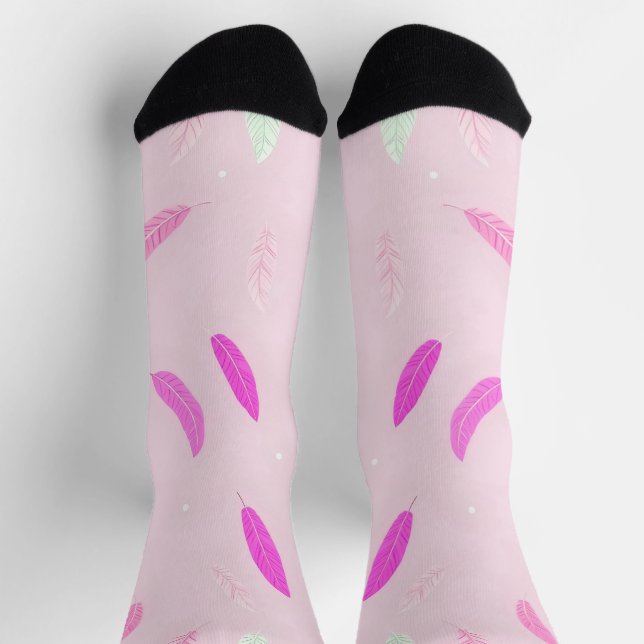 Luxury Trendy Feathers Boho Collection Socks (Top)