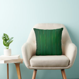 Luxury Trendy Green Gold Linen Texture Collection Cushion