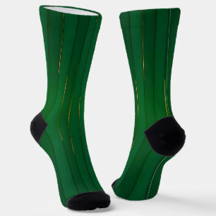Luxury Trendy Green Gold Linen Texture Collection Socks