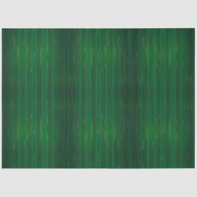 Luxury Trendy Green Gold Linen Texture Collection Tissue Paper (Front)