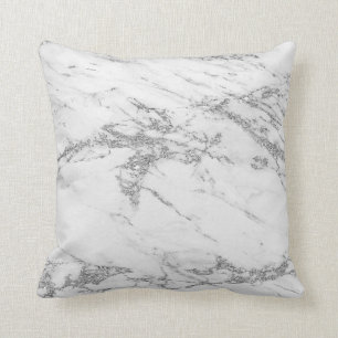 Luxury Trendy Silver Glitter Marble Cotton Cushion