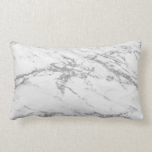 Luxury Trendy Silver Glitter Marble Cotton Throw P Lumbar Cushion