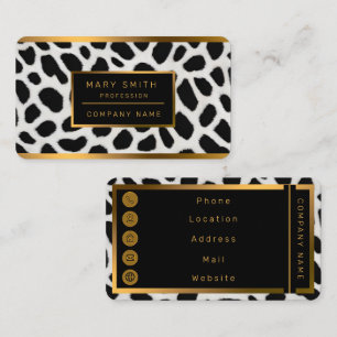 Luxury Trendy White Leopard Elegant Collection Business Card