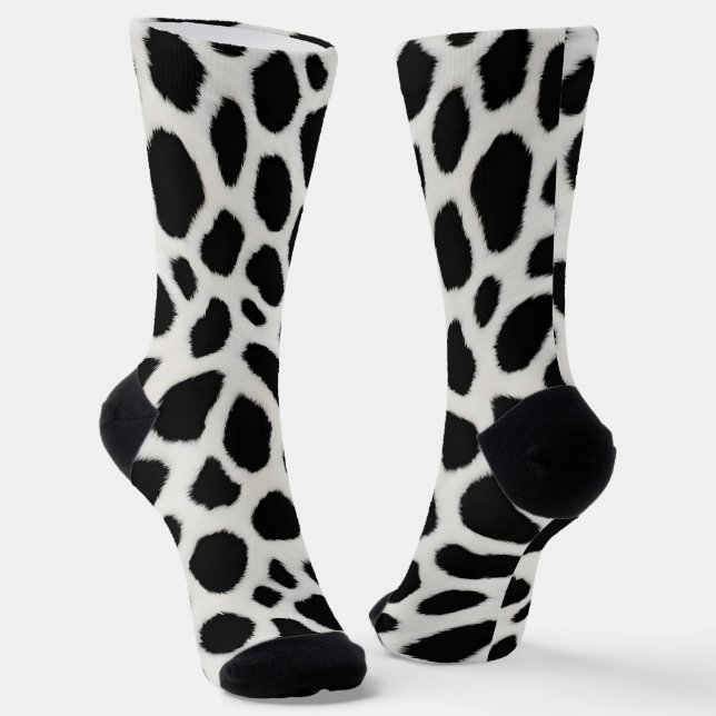 Luxury Trendy White Leopard Elegant Collection Socks (Angled)