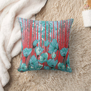 Luxury Tropical Floral Throw Pillow