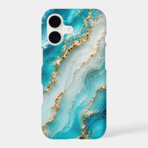 Luxury Turquoise Agate Marble with Gold Veins