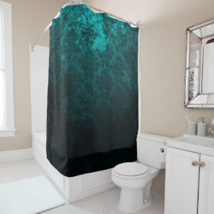 Luxury Turquoise Damask Shower Curtain