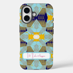 Luxury Turquoise Gold Leaf Mandala iPhone 16 Case