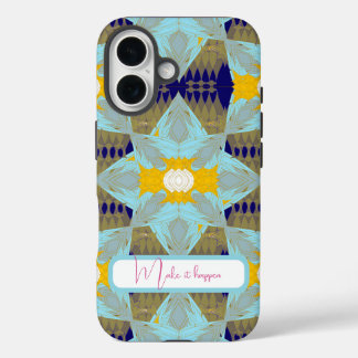 Luxury Turquoise Gold Leaf Mandala iPhone 16 Case