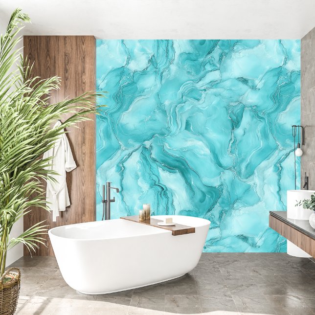 Luxury Turquoise Marble Texture Aqua Wallpaper (Luxury Turquoise Marble Texture Wallpaper)