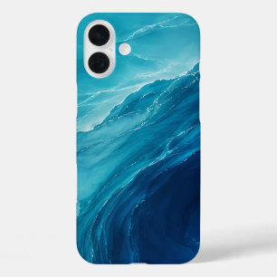 Luxury Turquoise Ocean Flow iPhone 16 Plus Case