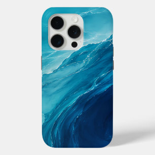 Luxury Turquoise Ocean Flow iPhone 15 Pro Case