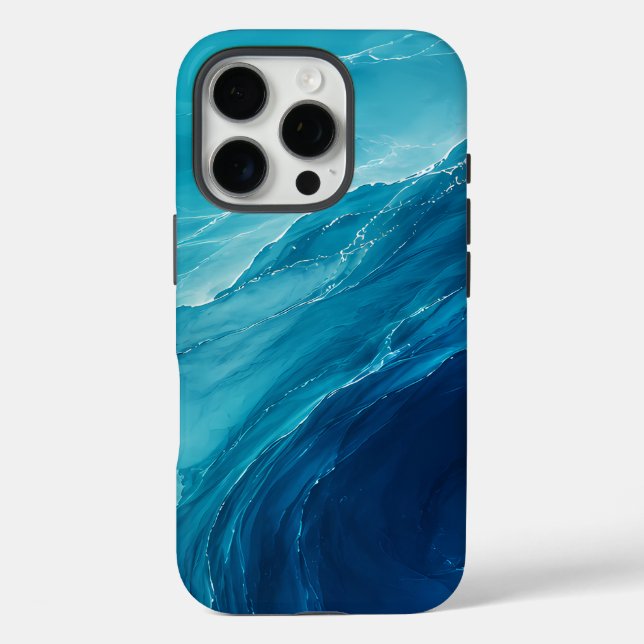 Luxury Turquoise Ocean Flow Case-Mate iPhone Case (Back)