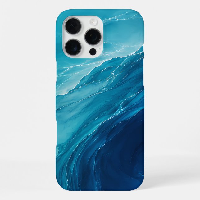 Luxury Turquoise Ocean Flow iPhone Case (Back)