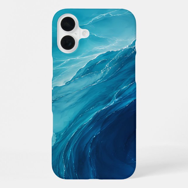 Luxury Turquoise Ocean Flow iPhone Case (Back)