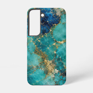 Luxury Turquoise Stone with Elegant Gold Veins Samsung Galaxy Case