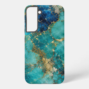 Luxury Turquoise Stone with Elegant Gold Veins Samsung Galaxy Case