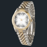 Luxury Two-Tone Gold and Silver Abstract Burst Watch<br><div class="desc">Elevate your wrist game with this sophisticated two-tone luxury watch. Featuring a striking monochromatic abstract burst on the dial, perfectly complemented by a classic gold and silver-toned stainless steel link bracelet. This timepiece blends high-contrast modern art with timeless jewelry design, making it the ultimate accessory for formal events or professional...</div>