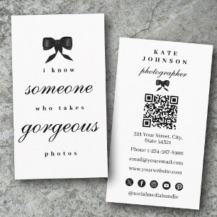 Luxury Unique Elegant Photographer QR Code Business Card