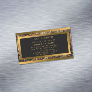 Luxury Unique Wood Gold Magnetic Business Card