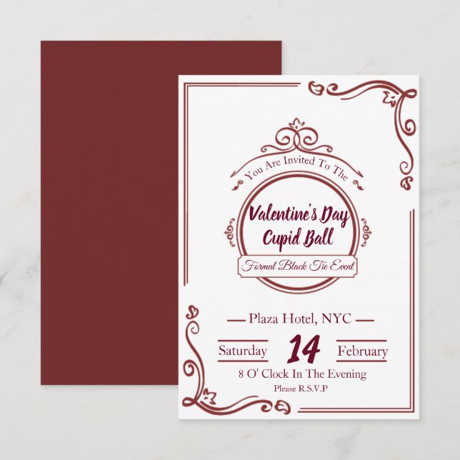 Luxury Valentines Day Invitations (Front/Back)