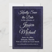 Luxury Velvet Navy Blue Monogram Wedding
