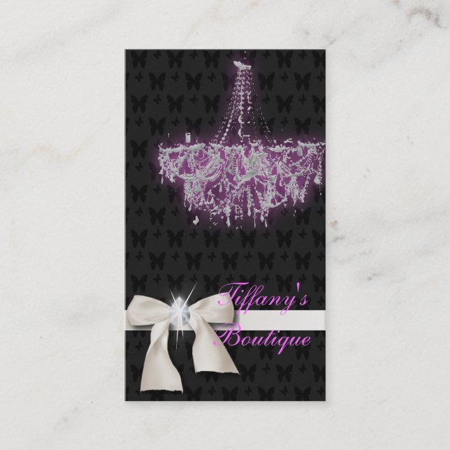 Luxury Vintage Chandelier Boutique Business Cards (Front)