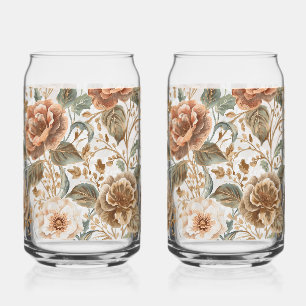 Luxury, Vintage,Flowers, Blossom of Beauty , Can Glass