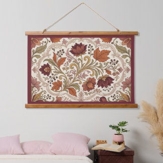 Luxury Vintage French Autumn Floral Botanical Hanging Tapestry