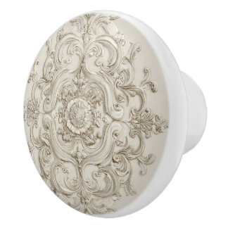 Luxury Vintage French Baroque Royal Gold Black Ceramic Knob