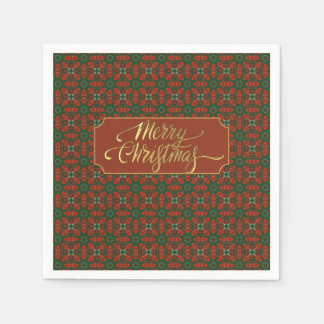 Luxury Vintage Gold and Red Christmas Napkin
