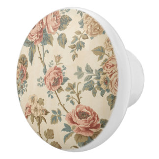 Luxury Vintage Indira Floral Ceramic Knob