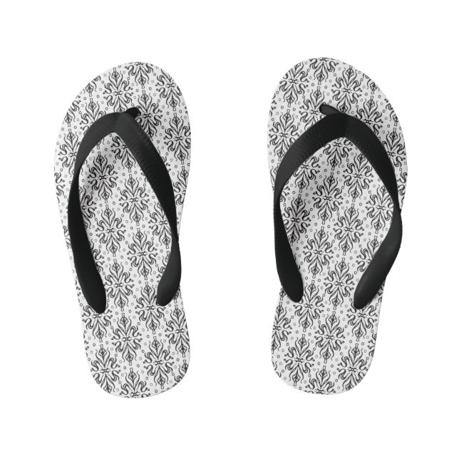 Luxury Vintage Pattern 4 Kid's Thongs (Footbed)