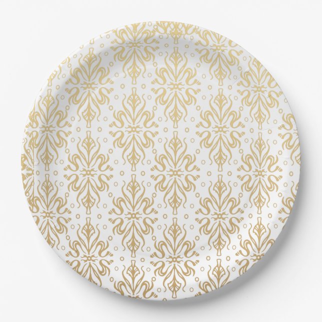 Luxury Vintage Pattern Paper Plate (Front)