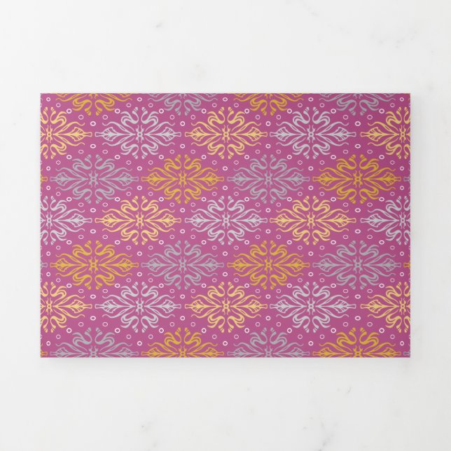 Luxury Vintage Pattern Tri-Fold Announcement (Cover)