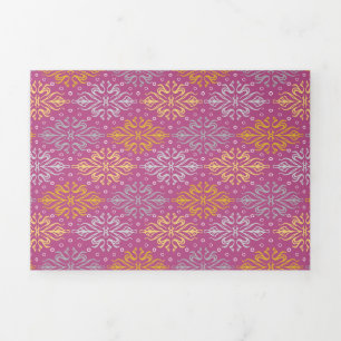 Luxury Vintage Pattern Tri-Fold Invitation