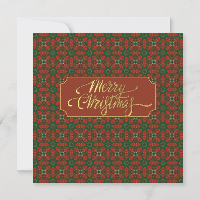 Luxury Vintage (Personalize) Flat Christmas Card (Front)