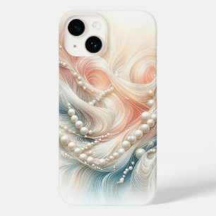 Luxury Vintage Pink Floral and Cascading White Pea Case-Mate iPhone 14 Case