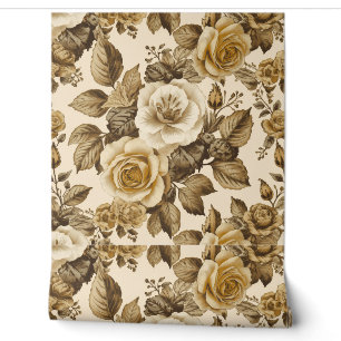Luxury Vintage Victorian Floral Royal Rich Gold Wallpaper