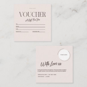 Luxury voucher Minimalist Gift Card Certificate