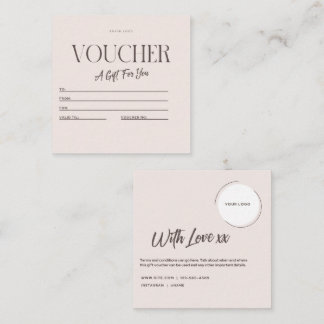 Luxury voucher Minimalist Gift Card Certificate 