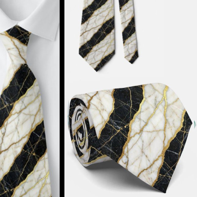 Luxury w/ Confidence | B&W + Gold Wedding & Event  Tie (Creator Uploaded)