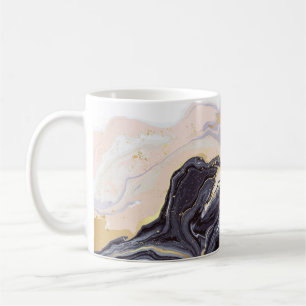 luxury wallpaper. Pink and black marble and gold a Coffee Mug