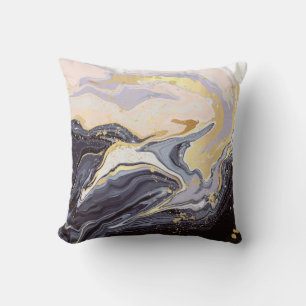 luxury wallpaper. Pink and black marble and gold a Cushion