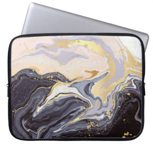 luxury wallpaper. Pink and black marble and gold a Laptop Sleeve