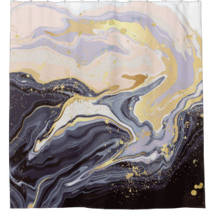 luxury wallpaper. Pink and black marble and gold a Shower Curtain
