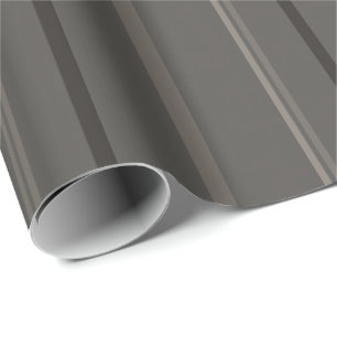 Luxury Warm Charcoal Pinstripe Linen Wrapping Paper