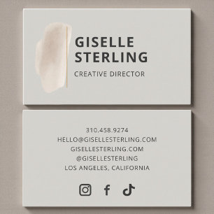 Luxury Watercolor Brushstroke Minimalist Business Card
