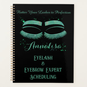 Luxury Watercolor Eyelash & Brow Beauty,Mint Green Planner