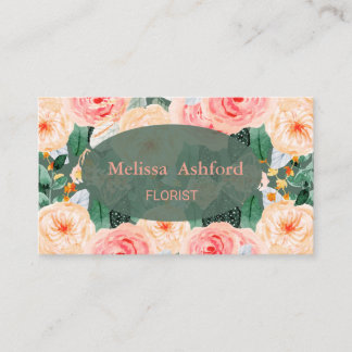 Luxury Watercolor Flower Business Card for Florist
